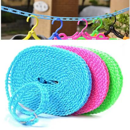 3 Meter Anti-Slip Clothesline Rope – Nylon Drying Line with Hooks for Indoor & Outdoor Use - Image 2