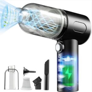 3 in 1 Mini Car Vacuum Cleaner – Wireless, Rechargeable Handheld Vacuum with Blower & Dust Cleaner for Car & Home