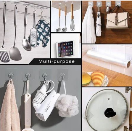 Heavy Duty Flower Adhesive Wall Hooks – Strong Self-Adhesive Hook Set for Home & Kitchen (10 Pc) - Image 3