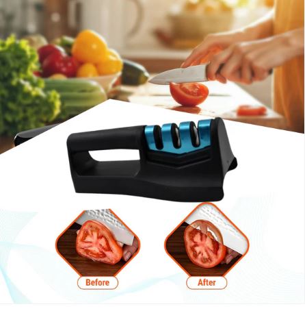 Kitchen Knife Sharpener Handheld – Manual Sharpener for Chef, Serrated & Steel Knives (1 Pc, Chopper Not Included) - Image 3