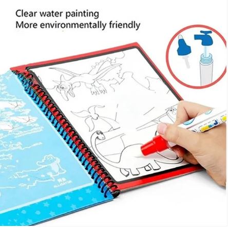 Magic Water Coloring Book with Reusable Magic Pen | Quick Dry Doodle Painting Board for Kids - Image 4