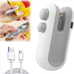 Mini Bag Sealer 2-in-1 Heat Sealer & Cutter – Portable Plastic Packet Sealing Machine for Kitchen & Travel