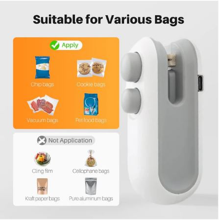 Mini Bag Sealer 2-in-1 Heat Sealer & Cutter – Portable Plastic Packet Sealing Machine for Kitchen & Travel - Image 5