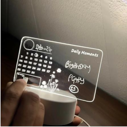 3D LED Acrylic Writing Board with Reusable Message Lamp, Erasable Pen & USB Cable – Custom Note Night Light for Study Table, Office Desk & Gifting - Image 4