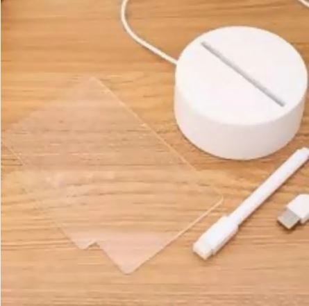 3D LED Acrylic Writing Board with Reusable Message Lamp, Erasable Pen & USB Cable – Custom Note Night Light for Study Table, Office Desk & Gifting - Image 2