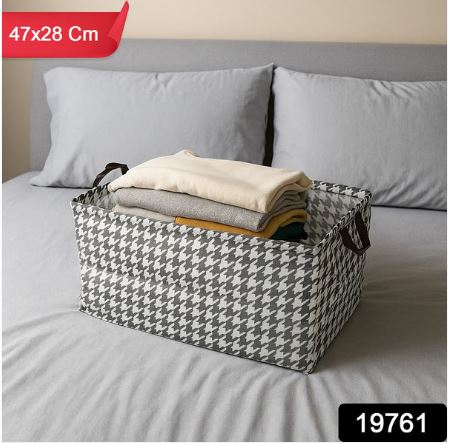 ldable Fabric Storage Box with Handles for Clothes, Toys & Home Organization (47 × 28 cm) - Image 5