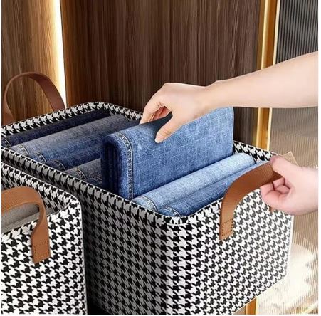 ldable Fabric Storage Box with Handles for Clothes, Toys & Home Organization (47 × 28 cm) - Image 2