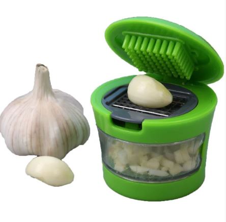 Garlic Cutter / Chopper / Crusher for Kitchen – Manual Easy Press Garlic Mincer (Green, 1 Pc) - Image 3
