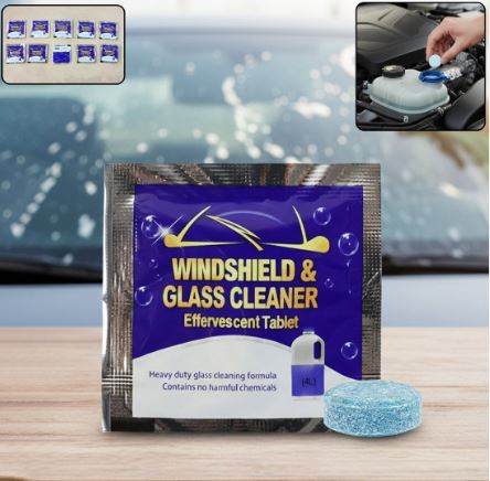 Car Wiper Detergent Effervescent Tablets for Windshield Cleaning (Pack of 10)