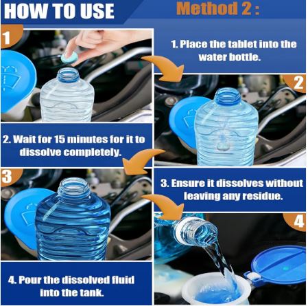 Car Wiper Detergent Effervescent Tablets for Windshield Cleaning (Pack of 10) - Image 4