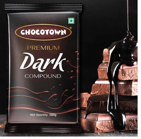 Chocotown Dark Compound Chocolate Slab – 500 gm (Baking & Confectionery Use) - Image 3