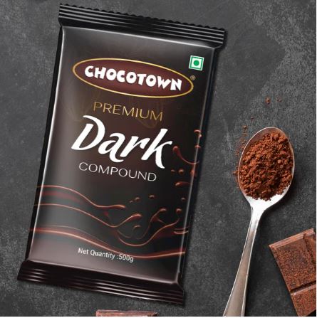 Chocotown Dark Compound Chocolate Slab – 500 gm (Baking & Confectionery Use) - Image 2