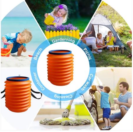 Foldable Storage Bucket – Multipurpose Water Container & Dustbin for Home, Car & Kitchen - Image 7