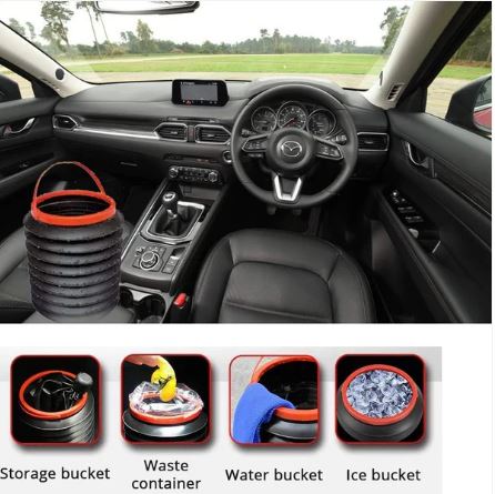 Foldable Storage Bucket – Multipurpose Water Container & Dustbin for Home, Car & Kitchen - Image 2