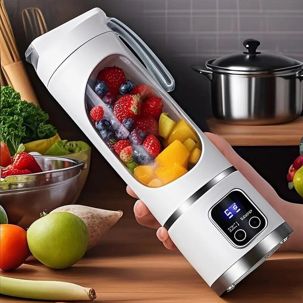 Portable 10-Blade Electric Fruit Juicer with Digital Display - Image 2