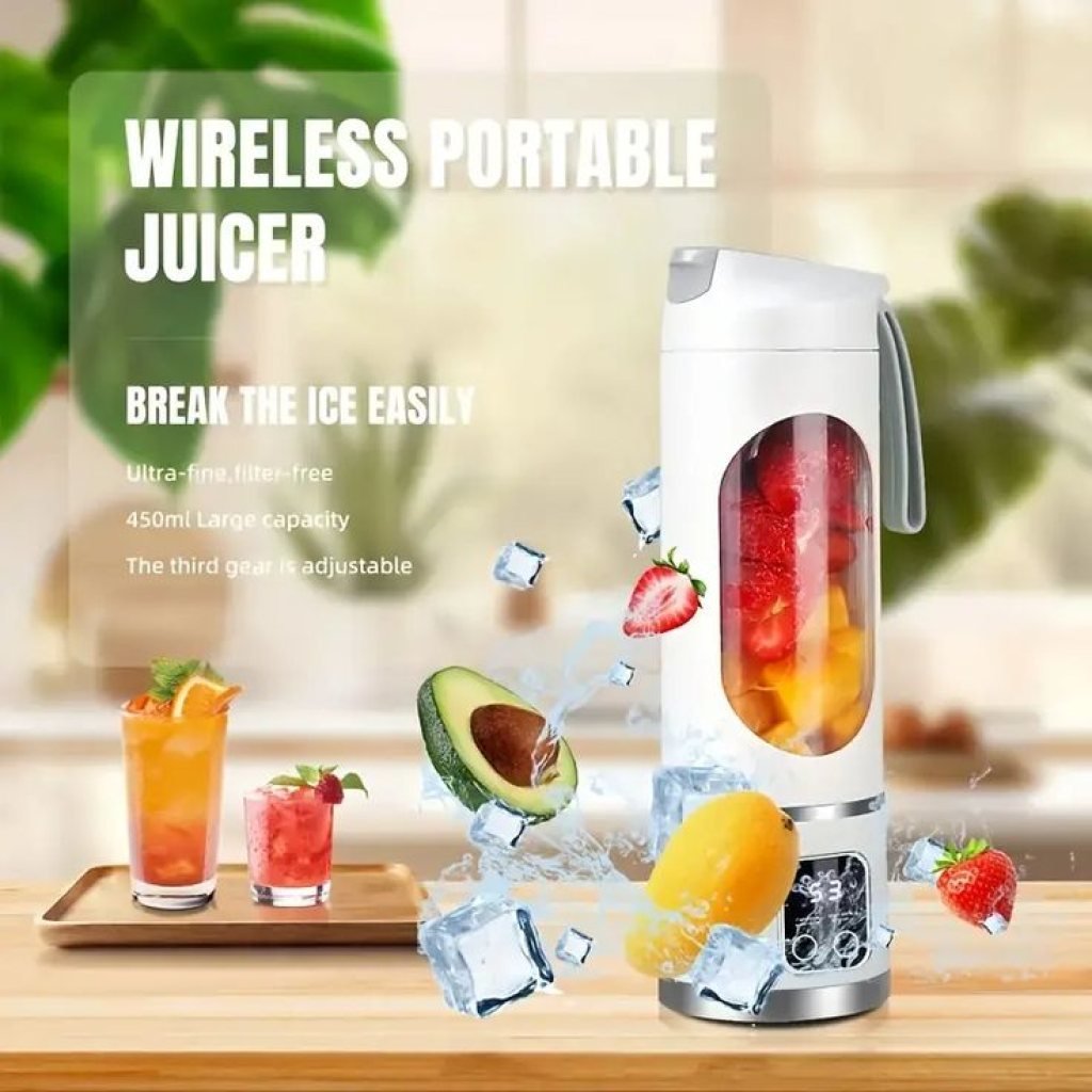 Portable 10-Blade Electric Fruit Juicer with Digital Display - Image 3