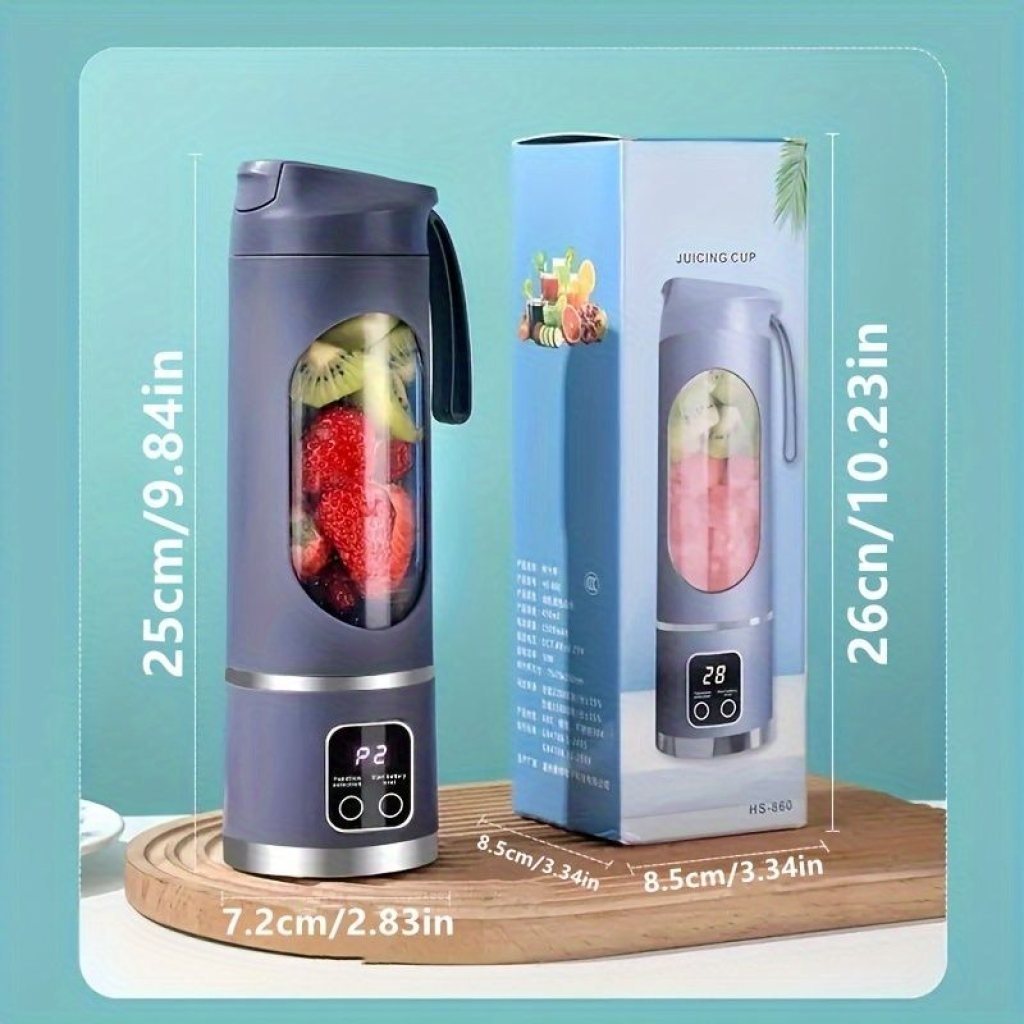 Portable 10-Blade Electric Fruit Juicer with Digital Display - Image 4