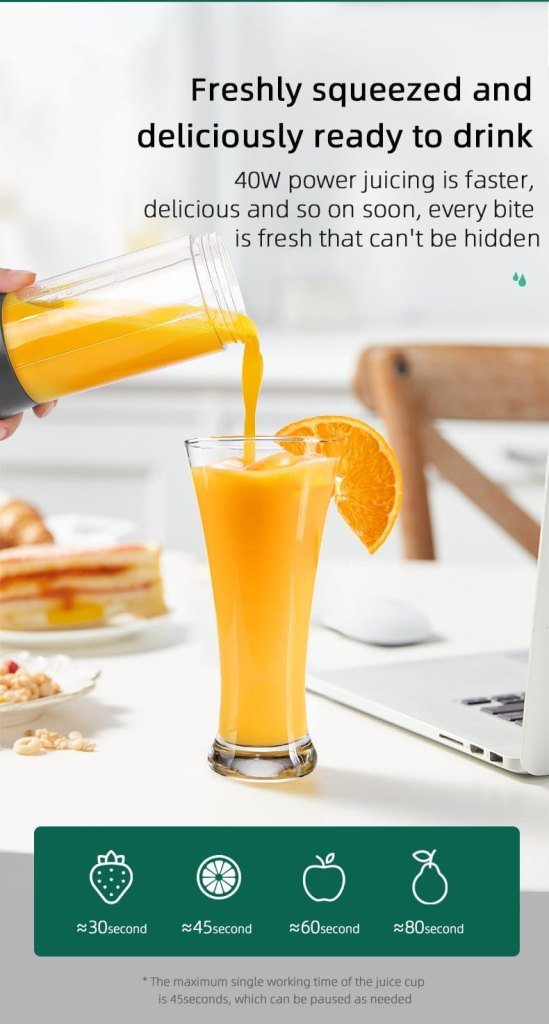 Portable 10-Blade Electric Fruit Juicer with Digital Display - Image 5