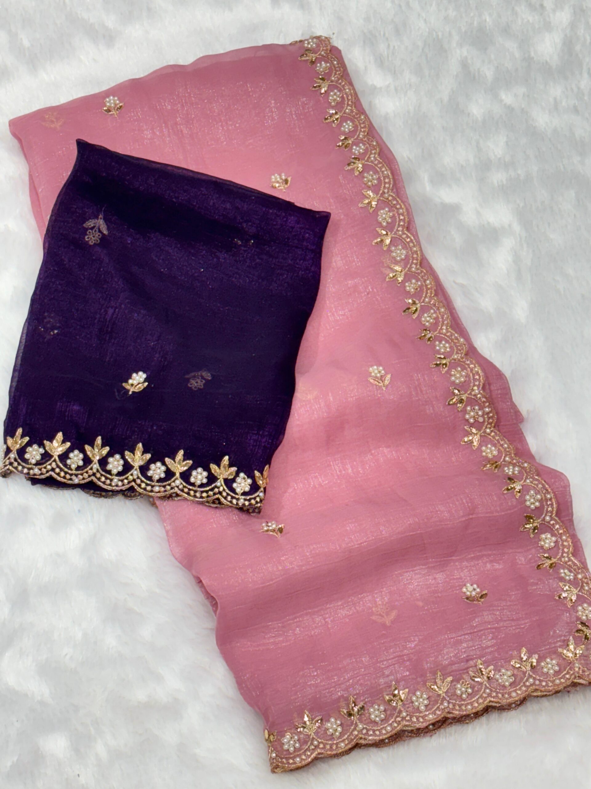 Divine Beads Zari Embroidery Saree - Image 2