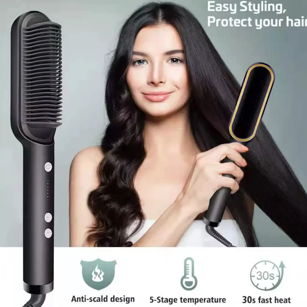 HQT-909B Professional Hair Straightener & Scalp Massager Brush