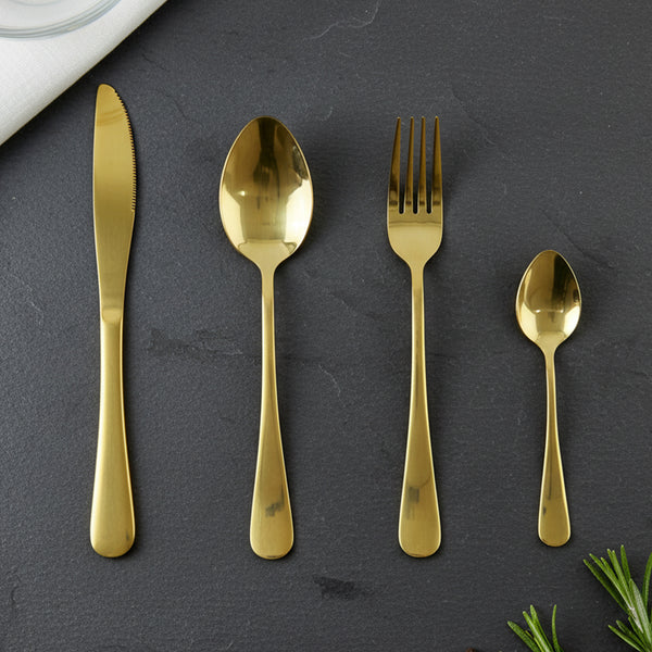 24-Piece Golden Stainless Steel Cutlery Set with Luxury Pineapple Stand - Image 4
