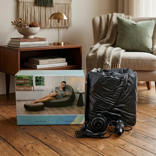 Premium Inflatable Air Sofa Chair with Footrest Set - Image 5