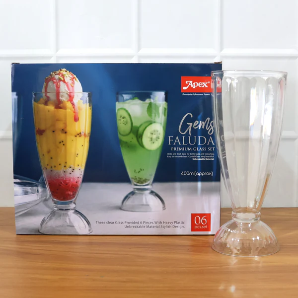 Apex Premium Dessert & Falooda Glass Set - 400ml (6 Pieces) - Image 5