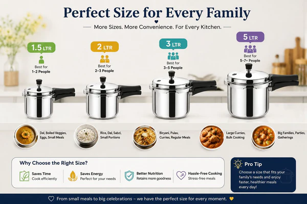 Vikas Tri-Ply Stainless Steel Pressure Cooker with Even Heating Core - Image 2