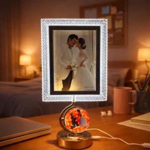 Premium LED Photo Frame Lamp - 3 Lighting Modes & Romantic Couple Base