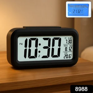 Digital LCD Alarm Clock with Smart Backlight & Temperature Sensor