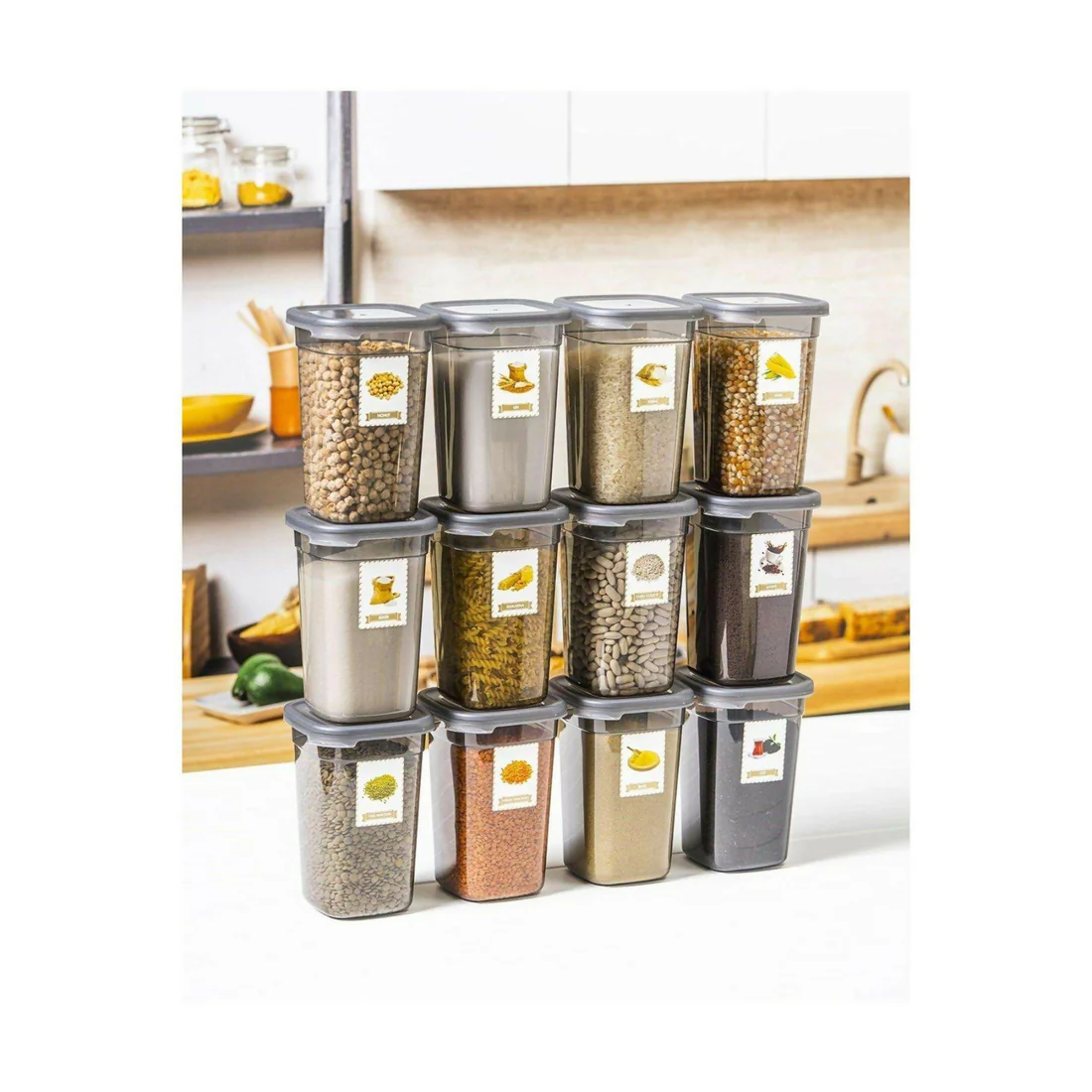 Airtight Kitchen Storage Containers Set (6 Pcs - 1200ml) - Image 3
